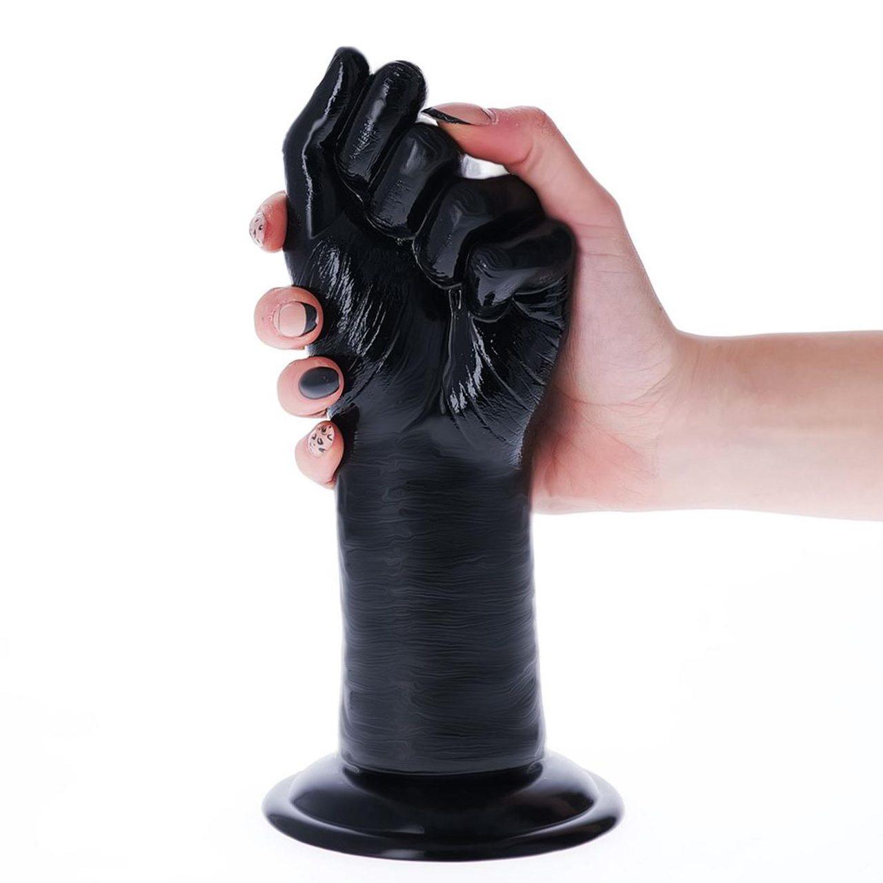Czarna dłoń do fisting-u z przyssawką 24 cm | Loris.pl