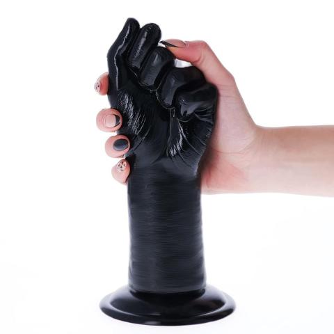 Czarna dłoń do fisting-u z przyssawką 24 cm