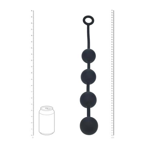 Silikonowe kulki analne XL 50 mm czarne z pętlą