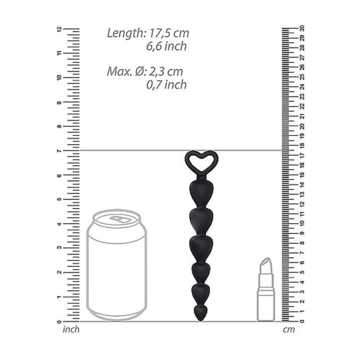 Silikonowe koraliki analne czarne 17,5 cm – wodoodporne