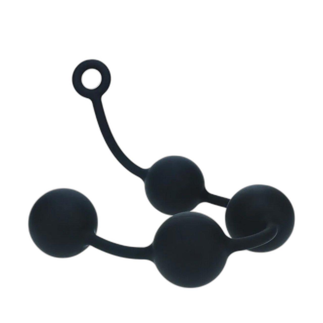 Silikonowe kulki analne XXL 60 mm czarne z pętlą | Loris.pl