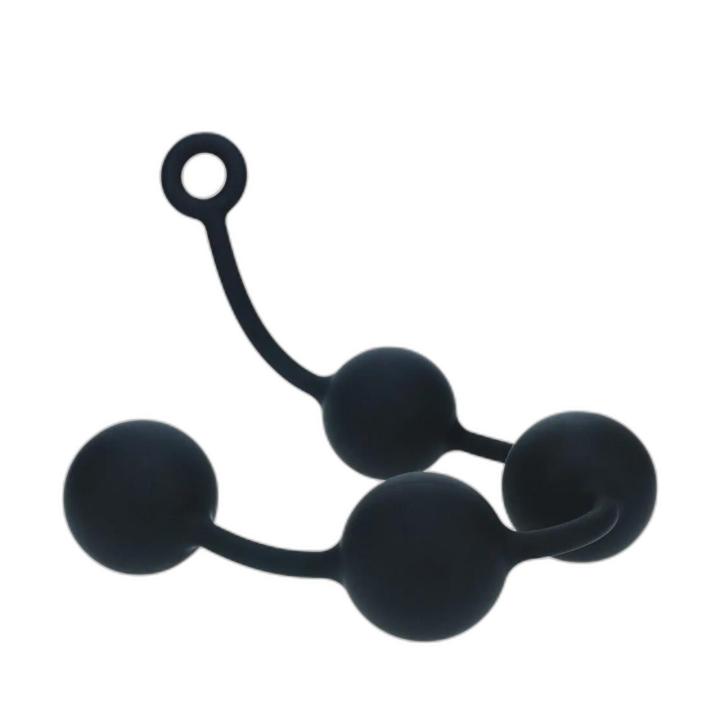 Silikonowe kulki analne XXL 60 mm czarne z pętlą | Loris.pl