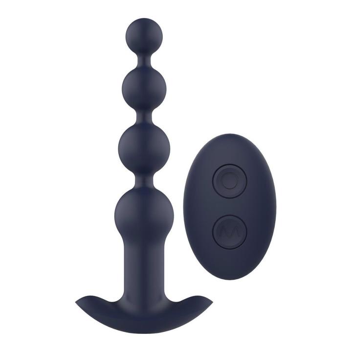 Wibrujące koraliki analne z pilotem | 10 trybów, silikon, USB | Loris.pl