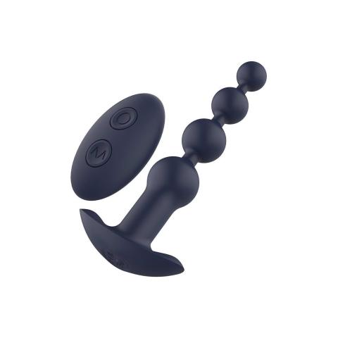 Wibrujące koraliki analne z pilotem | 10 trybów, silikon, USB