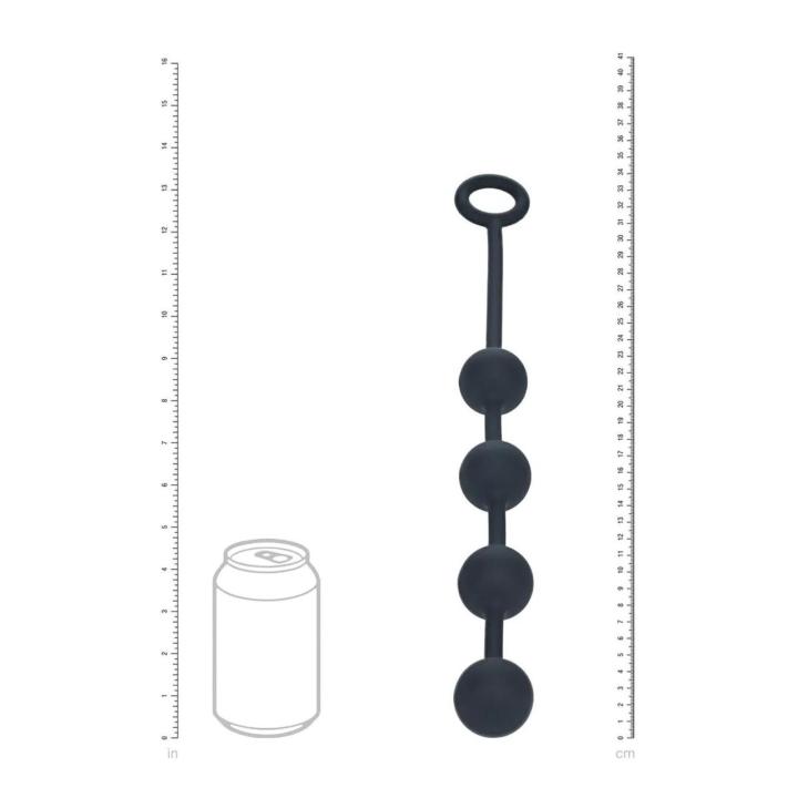 Silikonowe kulki analne M 30 mm czarne z pętlą