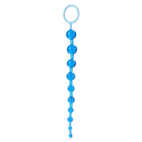 Niebieskie kulki analne 10–30 mm z uchwytem