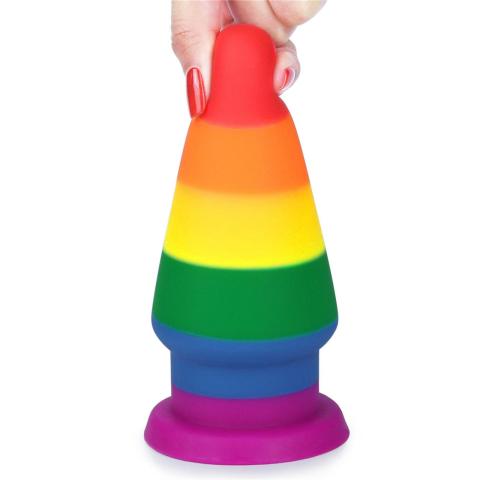 Tęczowy korek analny 15,2 cm z silikonu medycznego