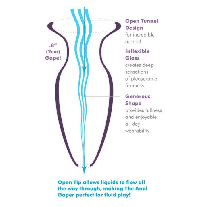 Szklany plug analny tunel do lewatywy 9,6 cm – przezroczysty | Loris.pl