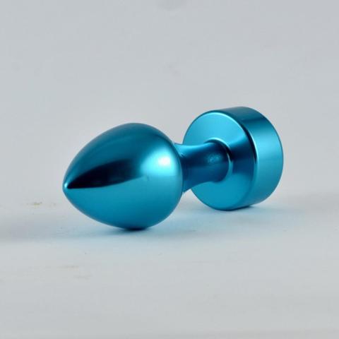 Metalowy korek analny niebieski premium – cięższy plug