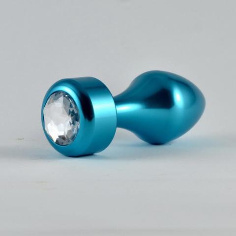 Metalowy korek analny niebieski premium – cięższy plug
