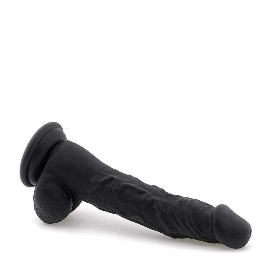 Czarne żylaste dildo realistyczne z silikonu – 18 cm