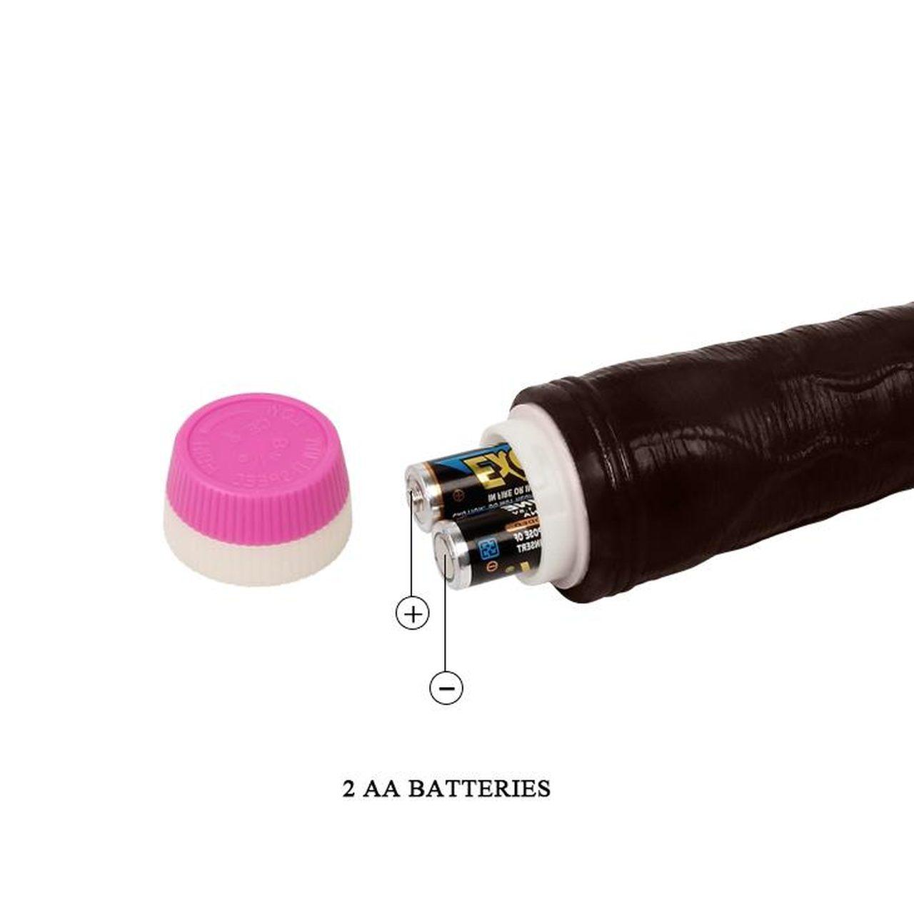 Żyłkowany wibrator dildo z pokrętłem i szeroką podstawą | Loris.pl