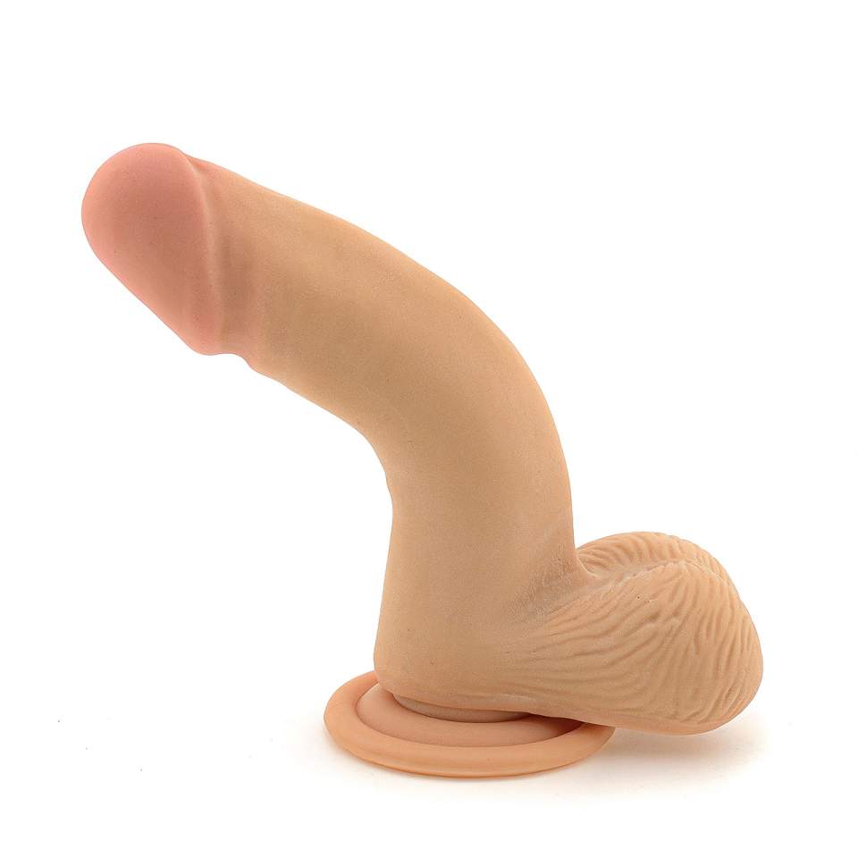 Realistyczne i giętkie dildo z jądrami na przyssawce