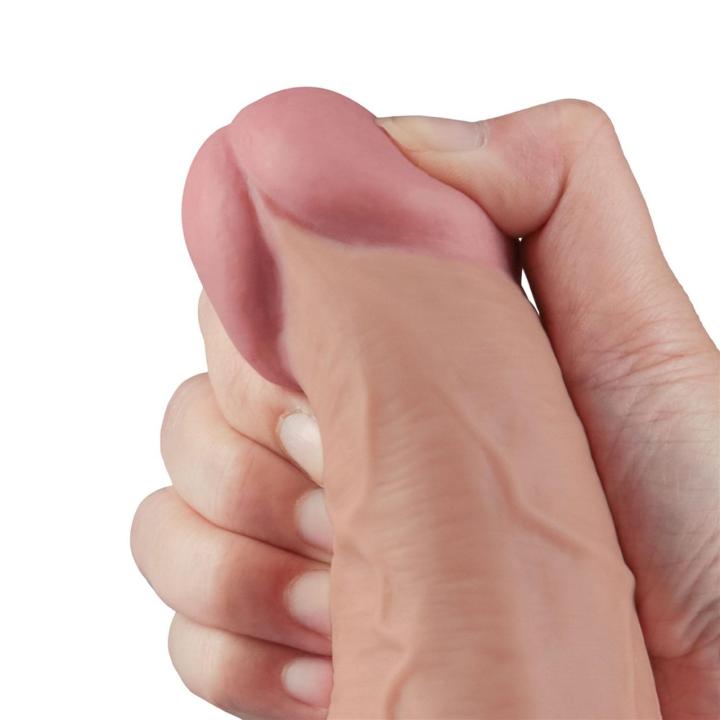 Realistyczne dildo wibracyjne 26,5 cm TPE | 10 trybów | Wodoodporne | USB