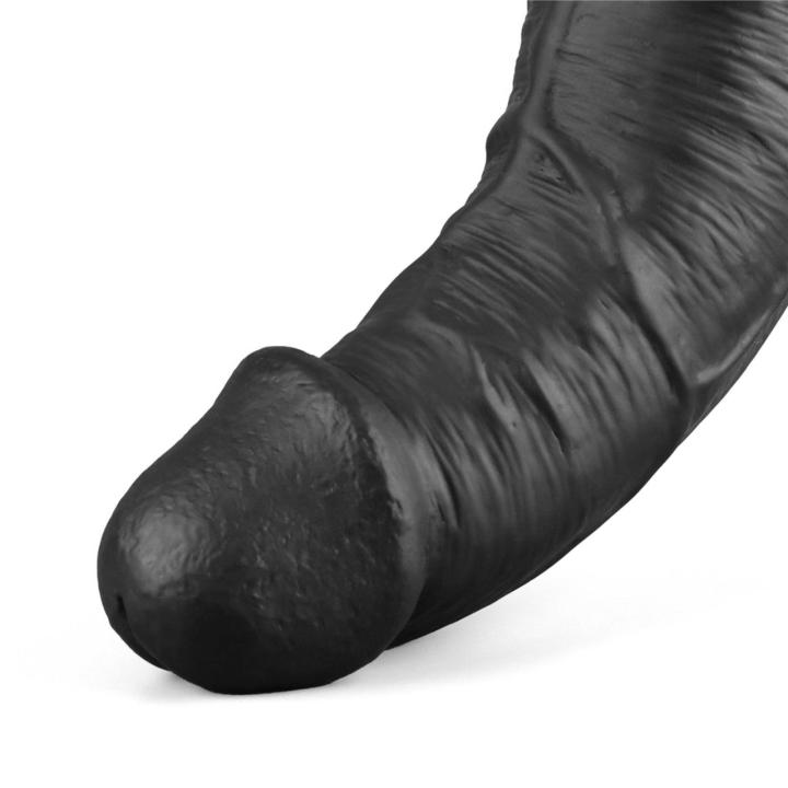 Realistyczne dildo wibrujące TPE 26,3 cm czarne | Ładowanie USB