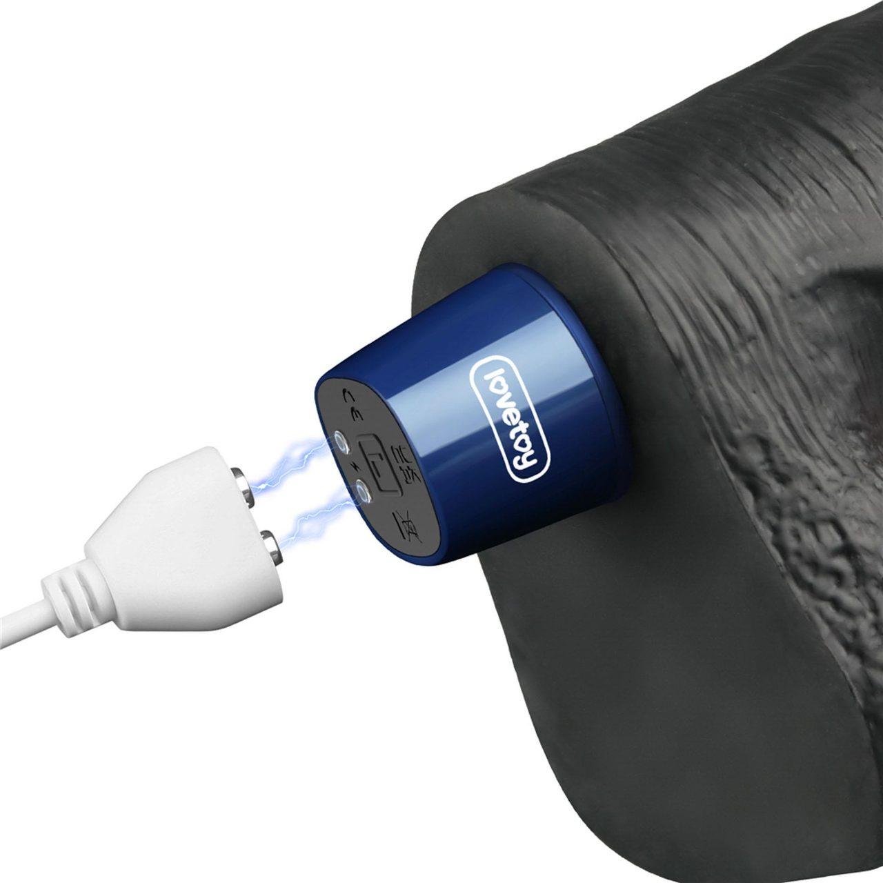 Realistyczne dildo wibrujące TPE 26,3 cm czarne | Ładowanie USB