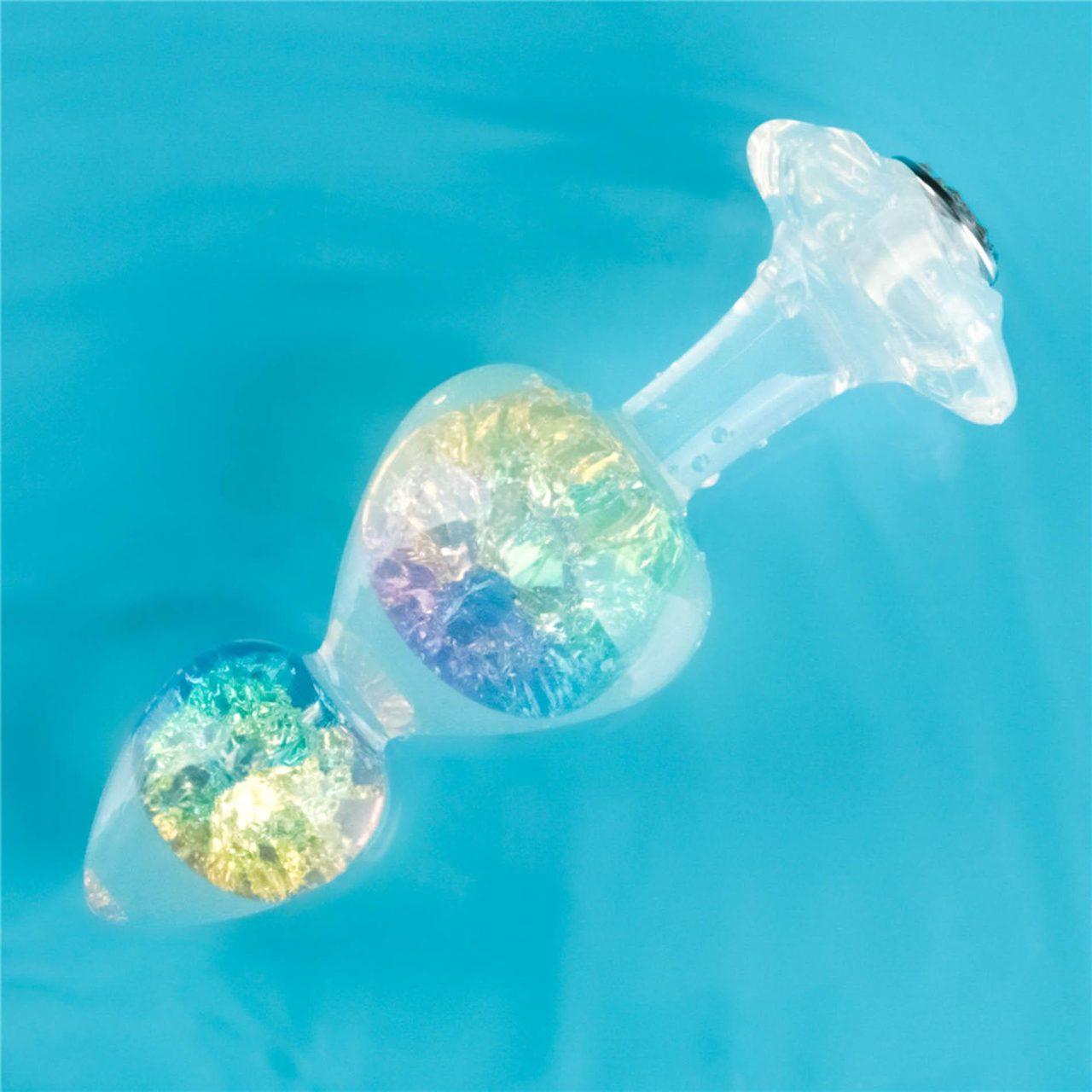 Silikonowy korek analny z podwójną szklaną kulą | Plug analny premium