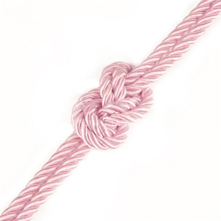 Różowa jedwabista lina do bondage 10 m 6 mm z metalowymi końcówkami