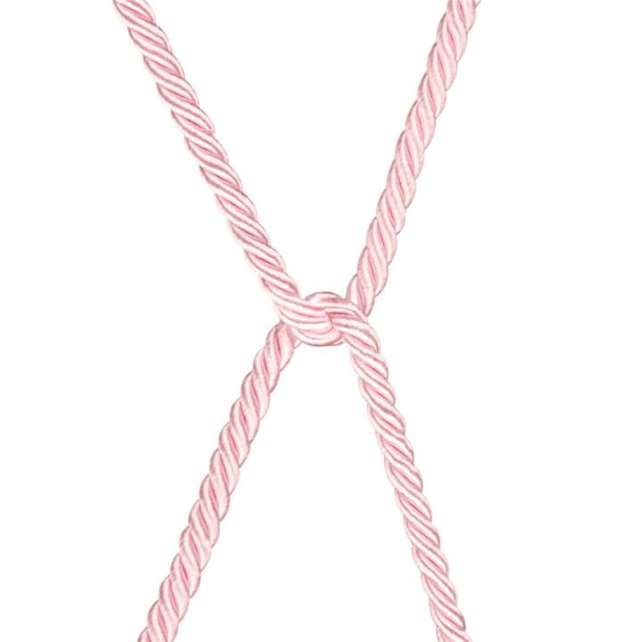 Różowa jedwabista lina do bondage 10 m 6 mm z metalowymi końcówkami