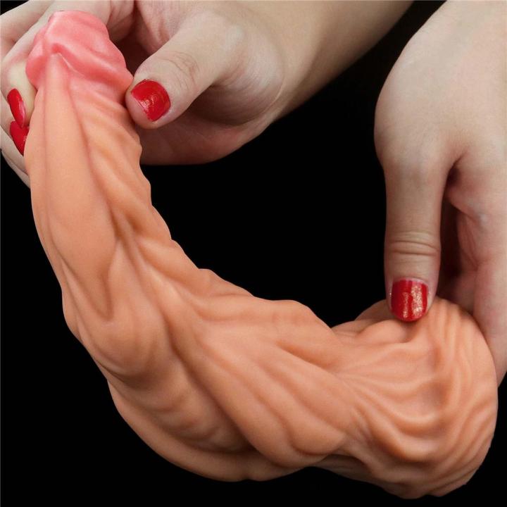 Realistyczne dildo 24 cm z przyssawką | Podwójna warstwa silikonu