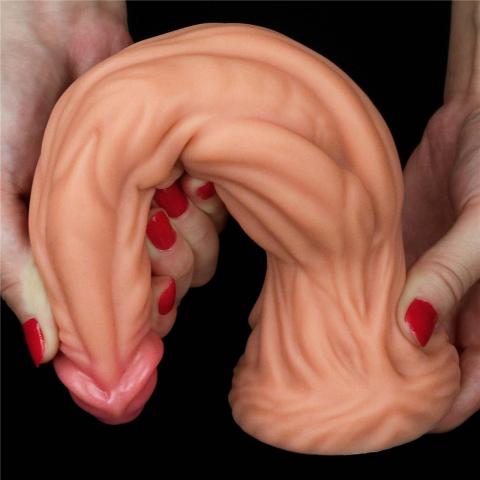 Realistyczne dildo 24 cm z przyssawką | Podwójna warstwa silikonu