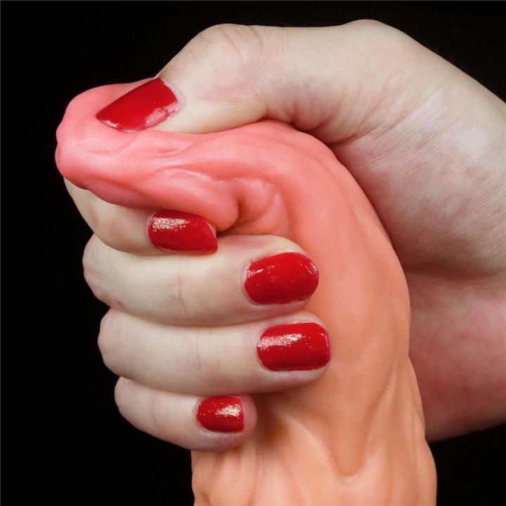 Realistyczne dildo 24 cm z przyssawką | Podwójna warstwa silikonu
