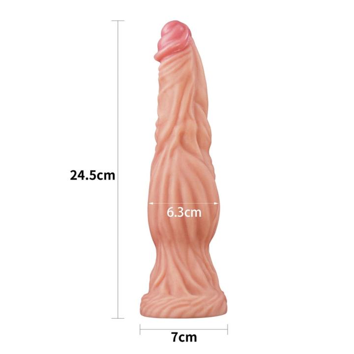 Realistyczne dildo 24 cm z przyssawką | Podwójna warstwa silikonu