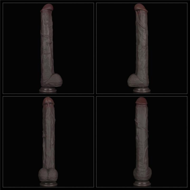 Realistyczne dildo XXL 36,8 cm z przyssawką i giętkim rdzeniem