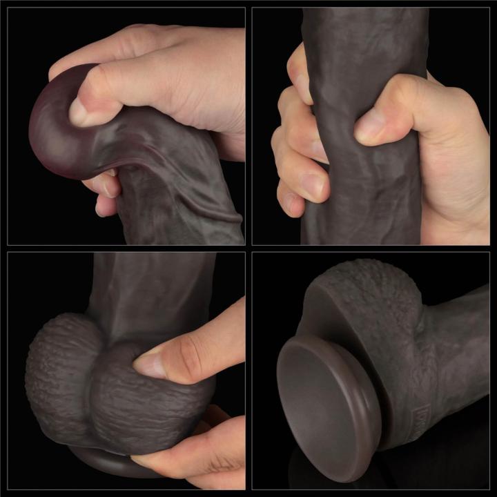 Realistyczne dildo XXL 36,8 cm z przyssawką i giętkim rdzeniem