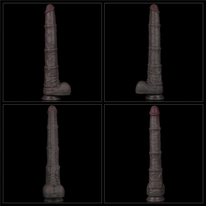 Realistyczne dildo XXL 40,6 cm giętkie z przyssawką