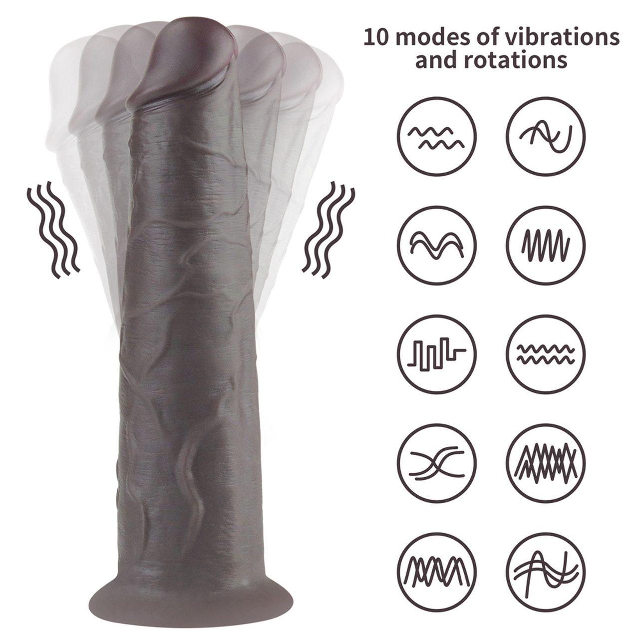 Realistyczne dildo rotujące 20 cm z pilotem | Wibracje, przyssawka, silikon
