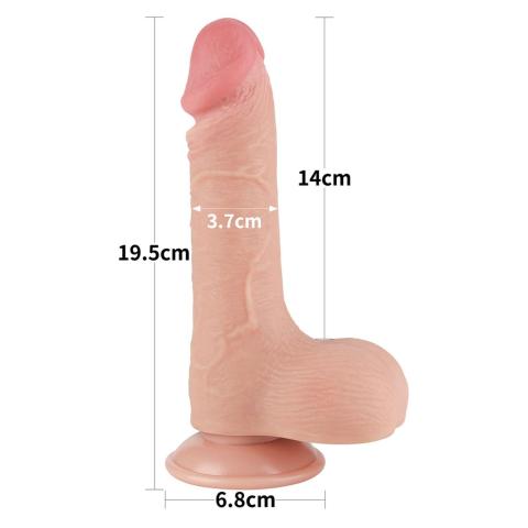 Realistyczne dildo z przesuwającą skórą 19 cm z przyssawką