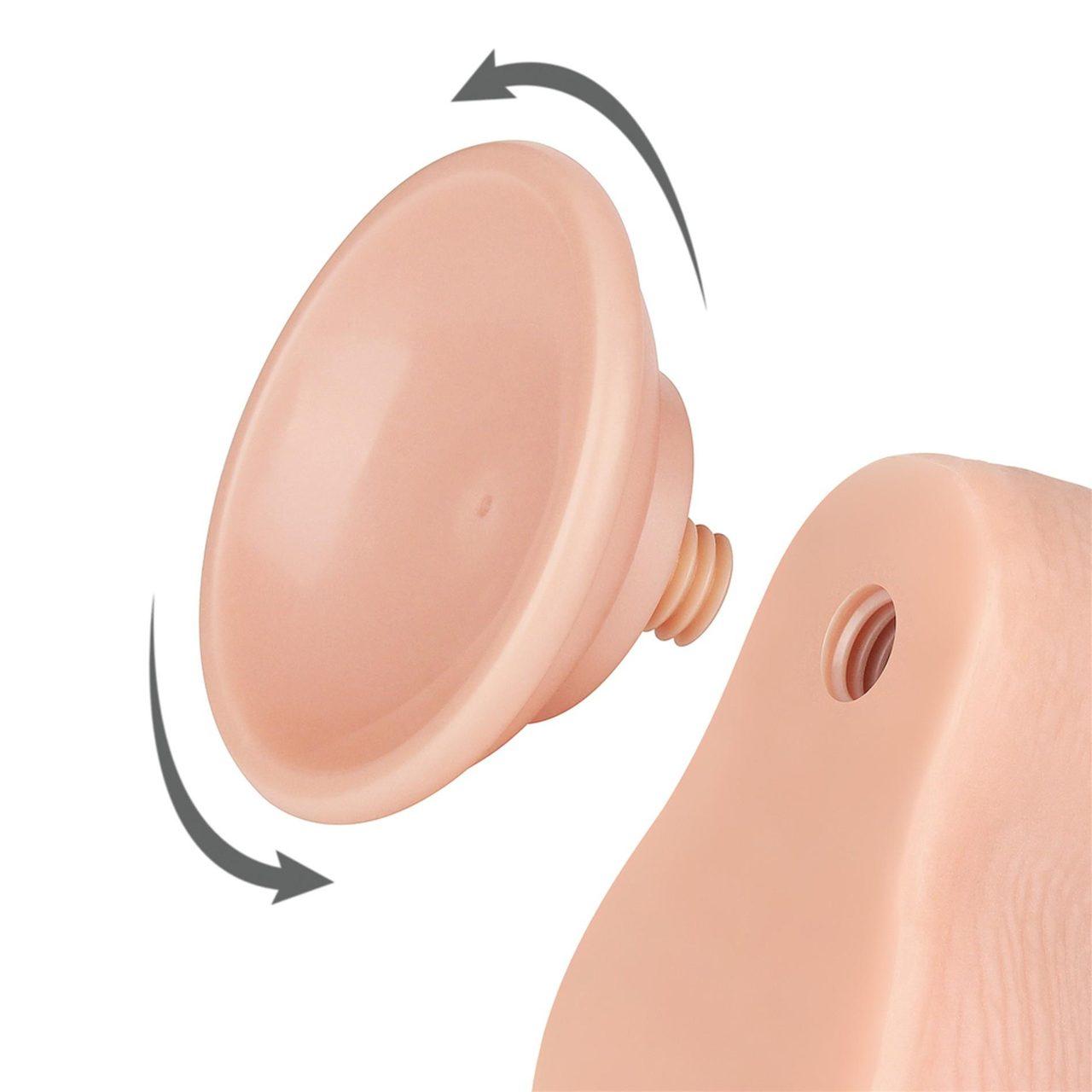 Realistyczne dildo z przesuwającą skórą 19 cm z przyssawką | Loris.pl