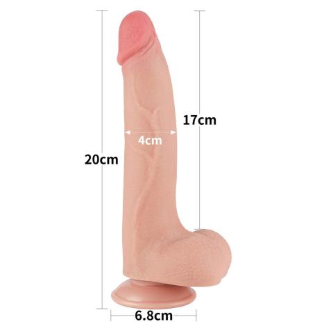 Realistyczne dildo z przesuwającą skórą i przyssawką 21,3 cm