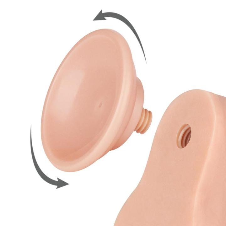 Realistyczne dildo 21,3 cm z przesuwającą się skórą i przyssawką