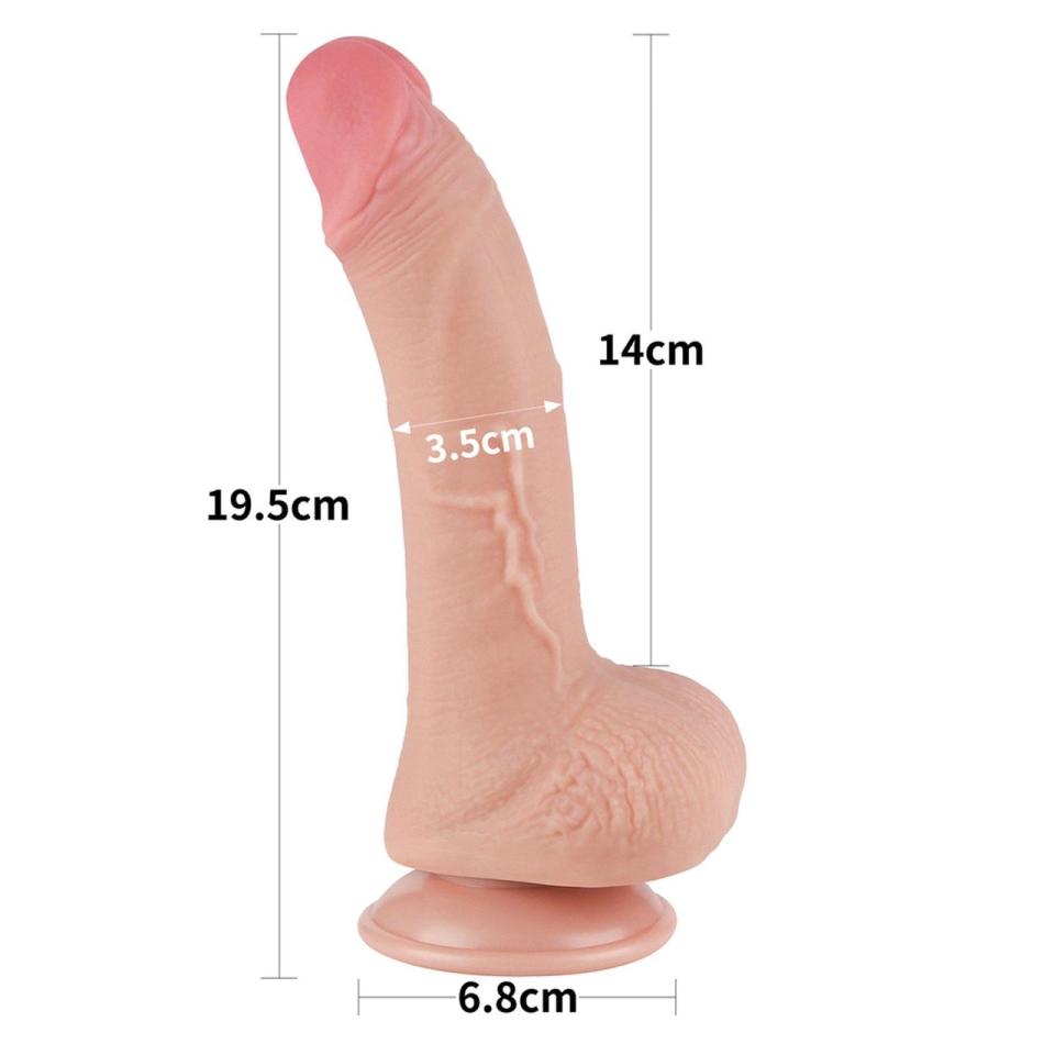 Realistyczne dildo z przesuwającą się skórą z przyssawką- 19,1cm