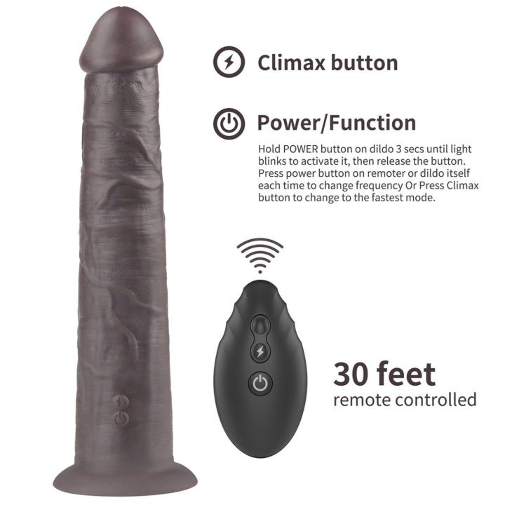 Realistyczne dildo rotujące 25,4 cm z pilotem, wibracjami i przyssawką