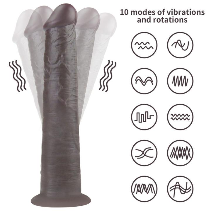 Realistyczne dildo rotujące 25,4 cm z pilotem, wibracjami i przyssawką