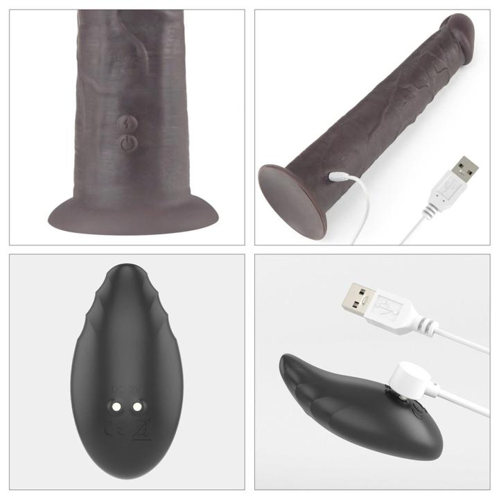 Realistyczne dildo rotujące 25,4 cm z pilotem, wibracjami i przyssawką
