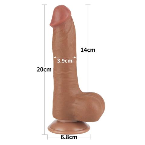 Realistyczne dildo 20 cm z przesuwającą się skórą i przyssawką
