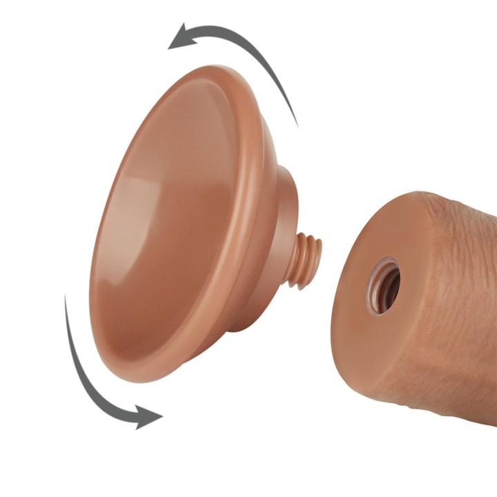 Realistyczne dildo 17,8 cm z przesuwającą skórą i przyssawką