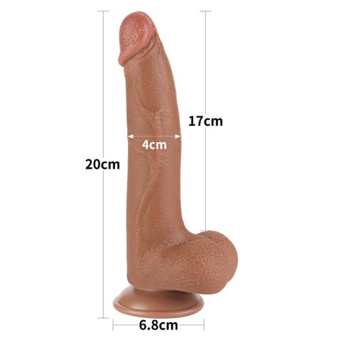 Realistyczne dildo 21,3 cm z przesuwającą skórą i przyssawką