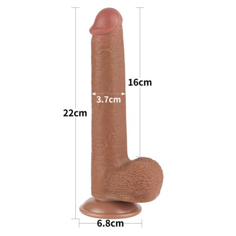 Realistyczne dildo z przesuwającą skórą i przyssawką 22,5 cm