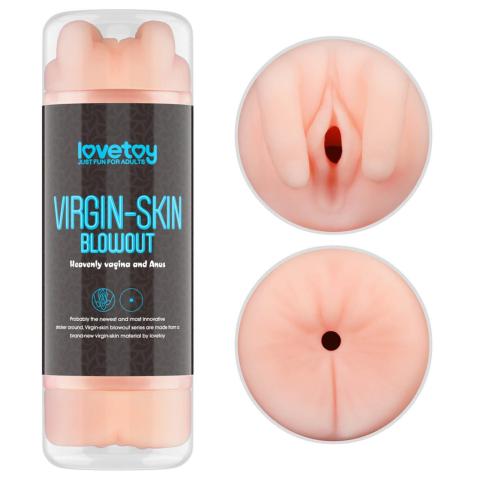 Dwustronny masturbator męski TPE pochwa i odbyt 22,3 cm