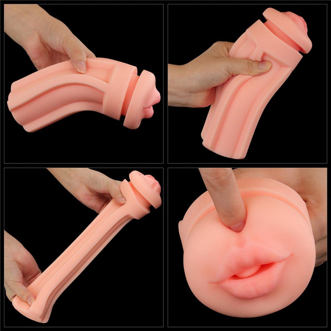 Masturbator TPE 19,6 cm z teksturowanym tunelem | Loris.pl