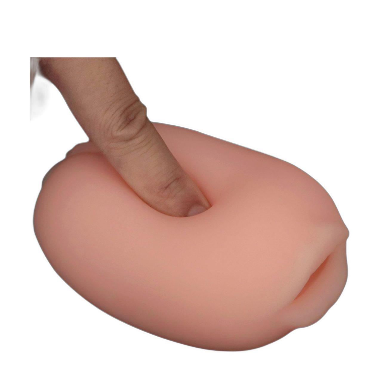 Dwustronny masturbator usta i pochwa z TPE – intensywna tekstura | Loris.pl