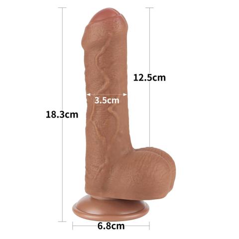 Realistyczne dildo 17,8 cm dual layer z przyssawką