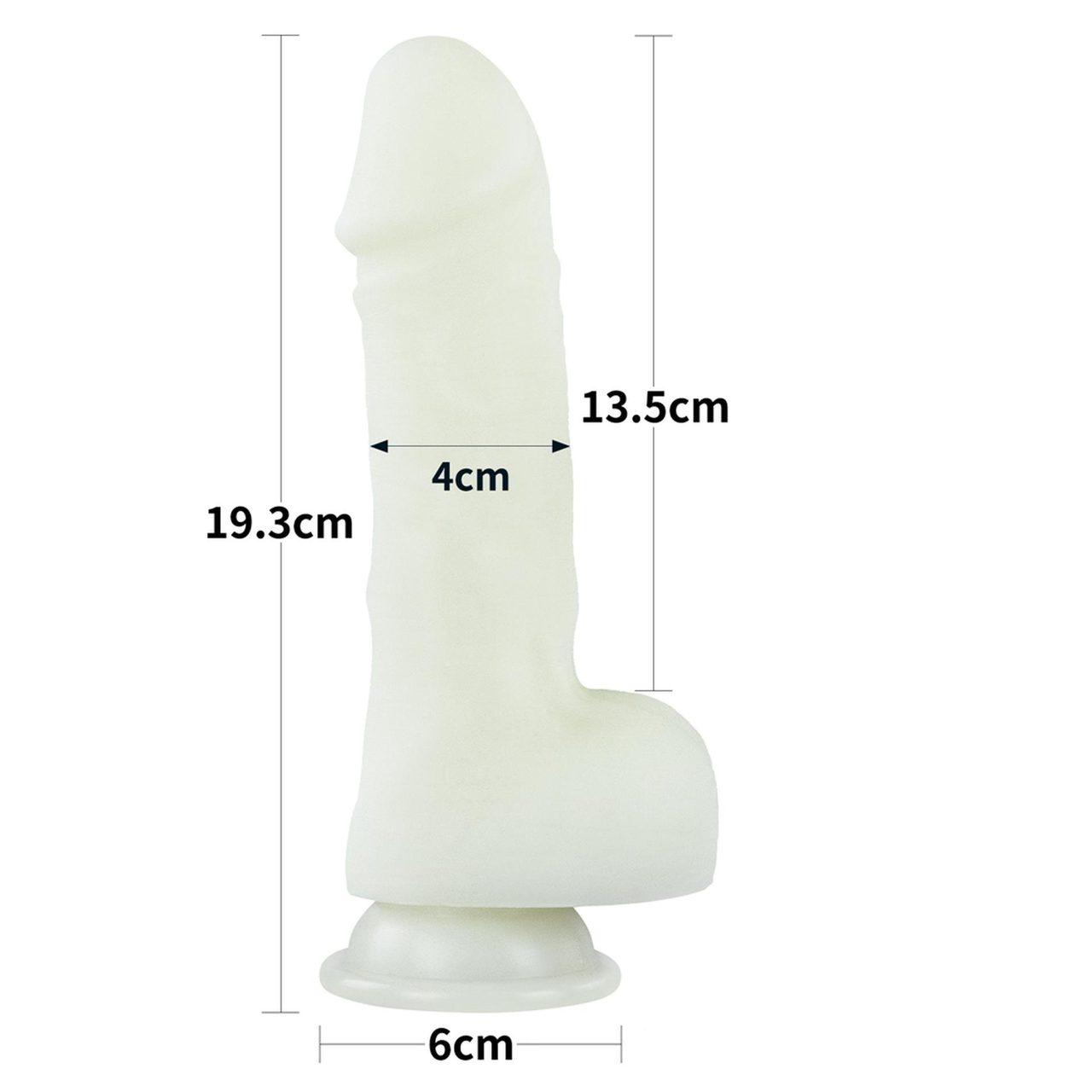 Świecące dildo z przyssawką 19 cm | Silikon platynowy | Loris.pl