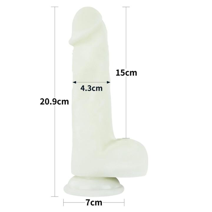 Świecące dildo z przyssawką 20,3 cm – silikon platynowy | Loris.pl
