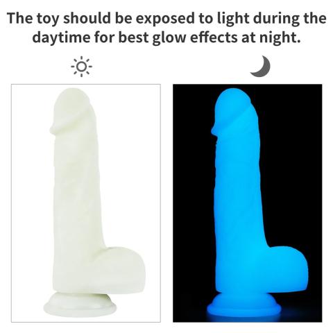Świecące dildo z przyssawką 20,3 cm – silikon platynowy